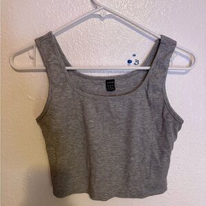 SHEIN Gray Crop Fitted Tank Top